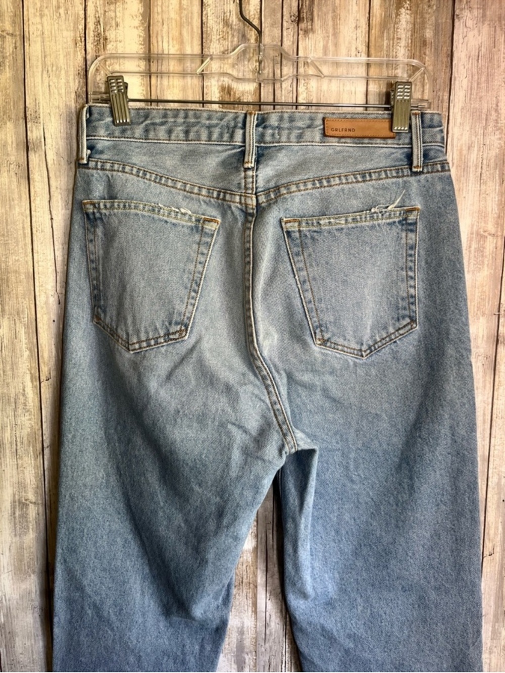 GRLFRND Helena Super High Rise Straight Jeans Gonna Love Me Wash Raw Hem 27 - Picture 6 of 8